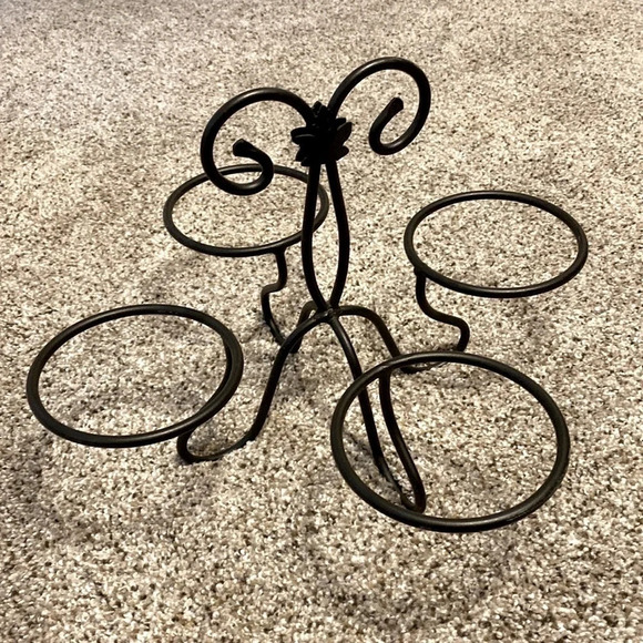 LONGABERGER Wrought Iron 4 Dessert Bowl Caddy, EUC - Picture 1 of 4